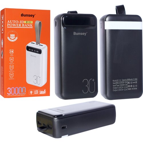 Power bank Bunsey BY-51 30000mAh Type-CMicroUSB LED Display черный 2100₽