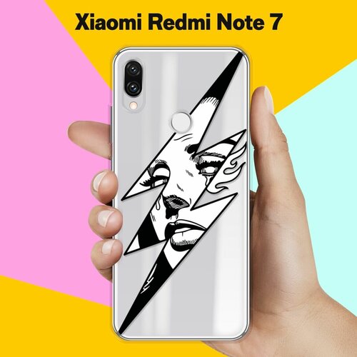 Силиконовый чехол Молния на Xiaomi Redmi Note 7 силиконовый чехол каллиграфия на xiaomi redmi 7 сяоми редми 7 с эффектом блика