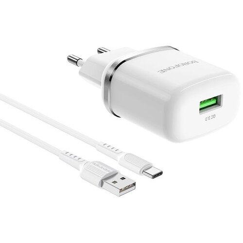 Зарядное устройство Borofone BA36A USB Type-C 3.0A QC3.0 6931474716019 зарядное устройство borofone ba36a usb type c 3 0a qc3 0 6931474716019