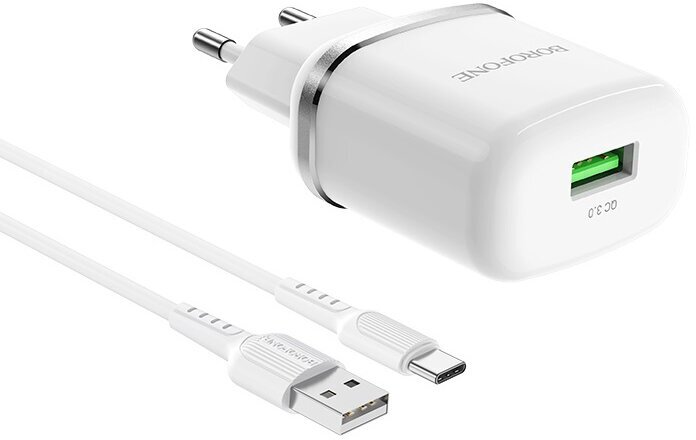 Зарядное устройство Borofone BA36A USB Type-C 3.0A QC3.0 6931474716019