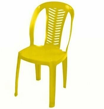 Садовое кресло без подлокотников Садовый стул Пластик желтый стандарт 53х45см h85см - фотография № 1