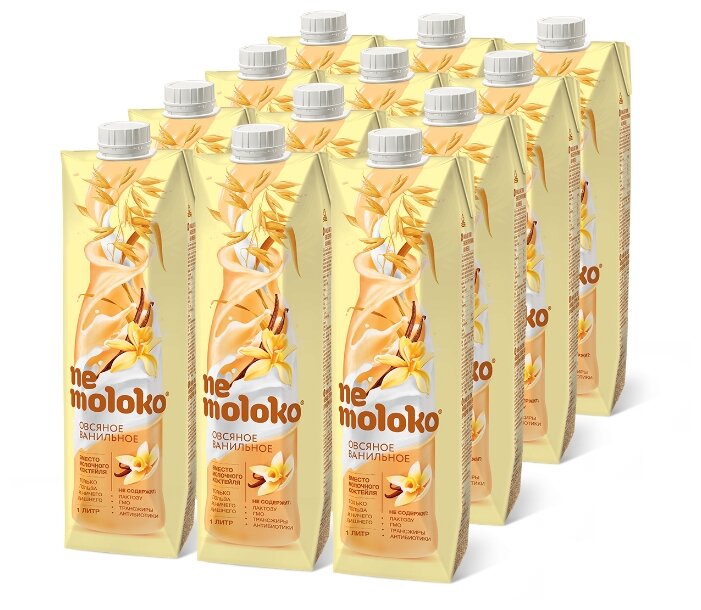 Овсяный напиток nemoloko Ванильное 3.2%, 1 л, 12 шт.