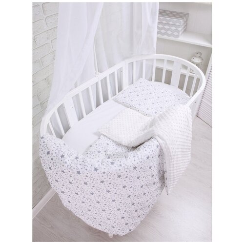 Детское постельное белье в кроватку / Комплект в кроватку для новорожденного из 6 предметов