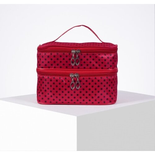 Косметичка 12х14х20 см, черный, красный