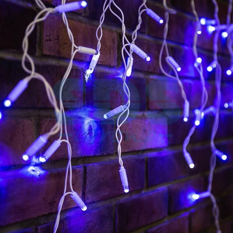 Гирлянда светодиодная Бахрома уличная, 4,8х0,6 м, 176LED, цвет: Синий, 230В, новогодние товары подарки/ электрогирлянда Neon-Night