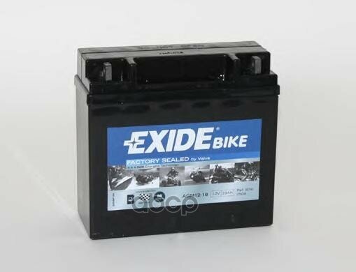 Exide Agm12-18_Аккумуляторная Батарея! Евро 18Ah 250A 180/75/165 Moto Agm EXIDE арт. AGM1218