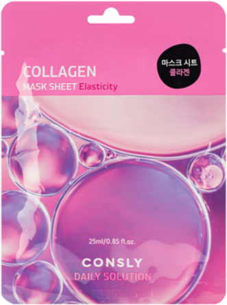 Consly Маска тканевая с гидролизованным морским коллагеном - daily solution collagen mask sheet,25мл, 4 штуки