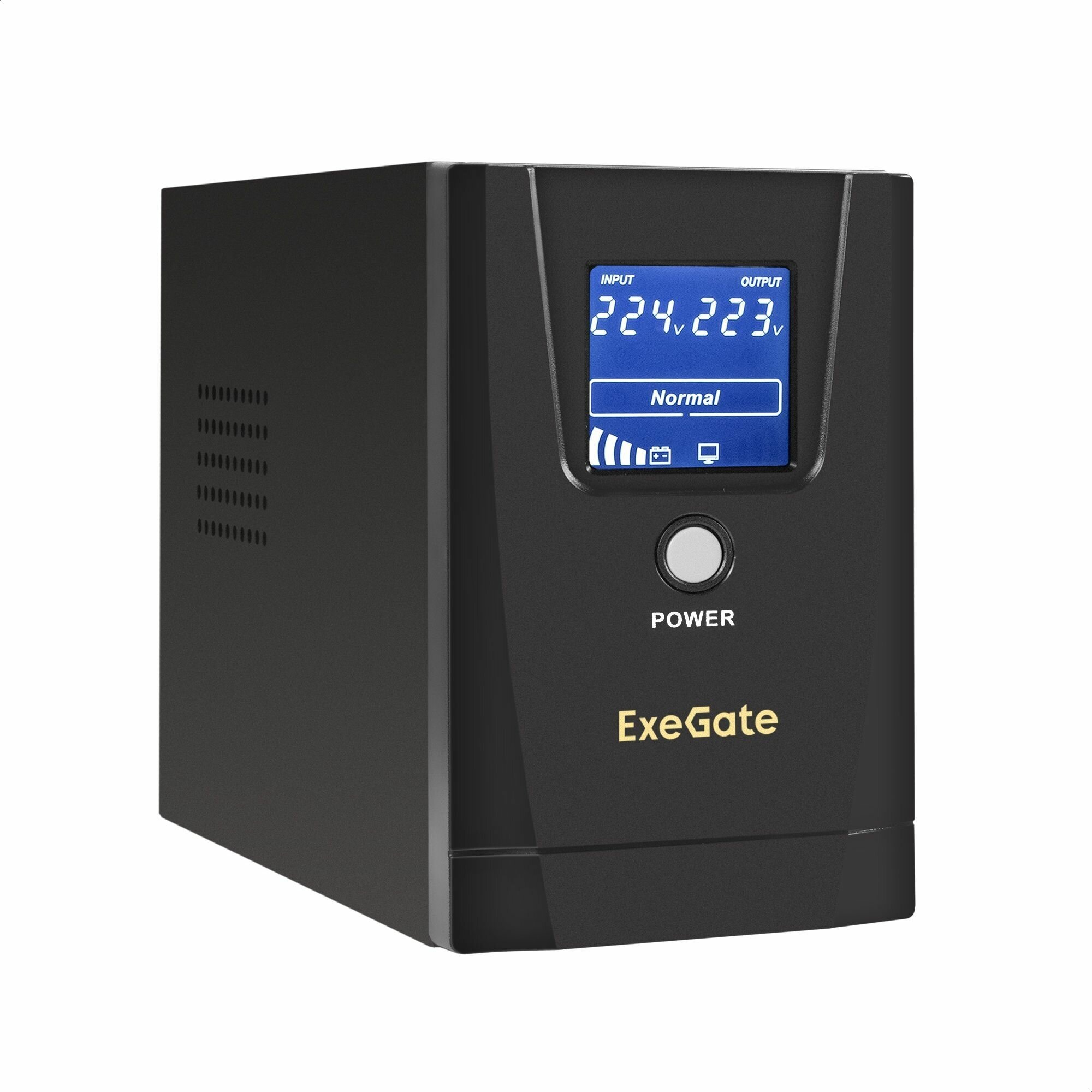 Источник бесперебойного питания Exegate EX294610RUS 500VA/300W, LCD, AVR, 4*C13, USB, Black - фото №1