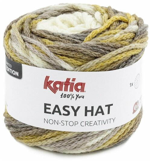 Пряжа Katia Easy Hat 40% шерсть 40% акрил 20% полиамид