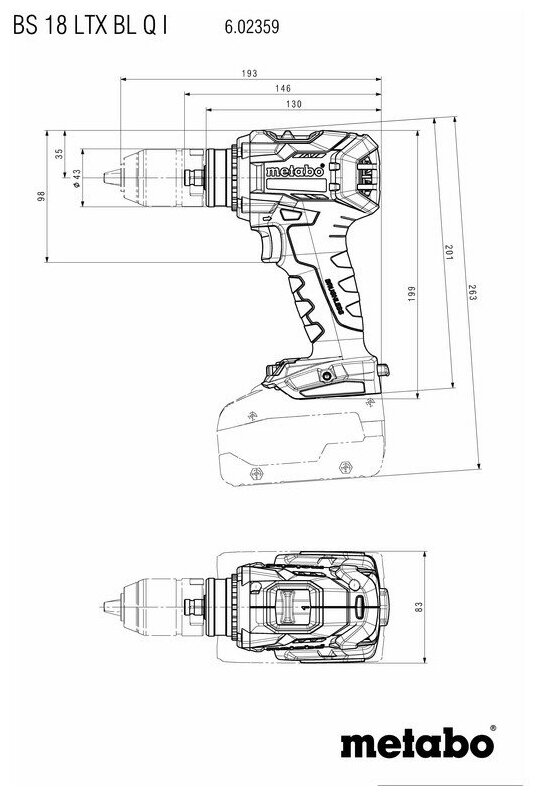 Аккумуляторная дрель-шуруповерт BS 18 LTX BL Q I (602359770) - фотография № 6
