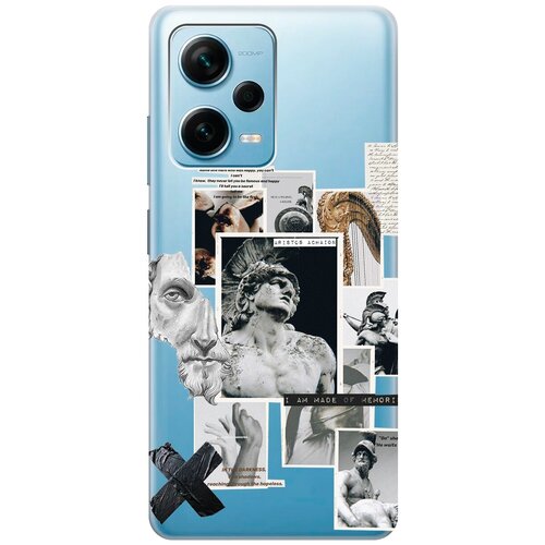 Силиконовый чехол на Xiaomi Redmi Note 12 Pro, Note 12 Pro+, Note 12 Explorer Edition с 3D принтом Antique Stickers прозрачный чехол книжка на xiaomi redmi note 12 pro note 12 pro note 12 explorer edition с 3d принтом grand bull черный