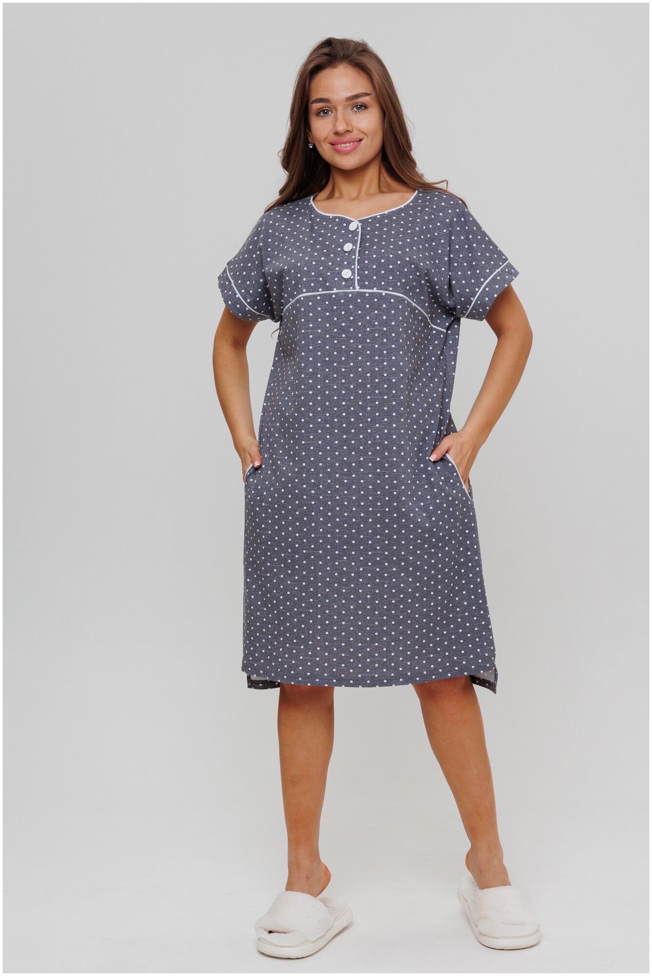Платье-туника домашнее Modellini 1702/3 серый, 48 размер - фотография № 2