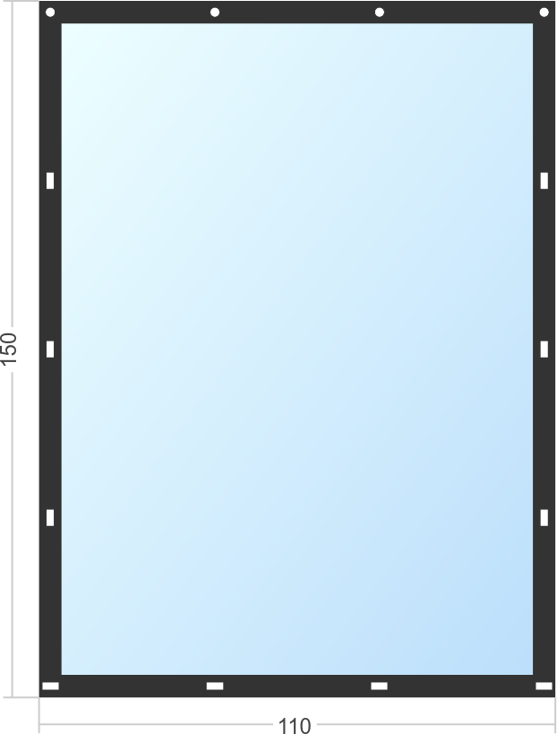 Мягкое окно Софтокна 110х150 см, Прозрачная пленка 0,7мм, Скоба-ремешок, Черная окантовка, Комплект для установки - фотография № 3