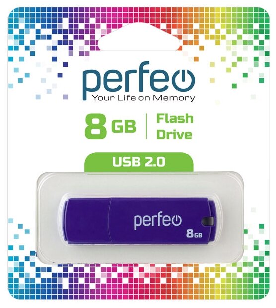 Perfeo USB флешка 8ГБ Perfeo PF-C05P008 Purple