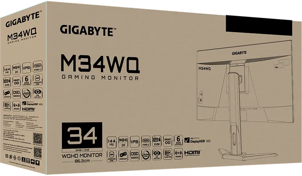 Монитор игровой Gigabyte M34WQ 34" черный [20vm0-m34wqbt-1ekr] - фото №10