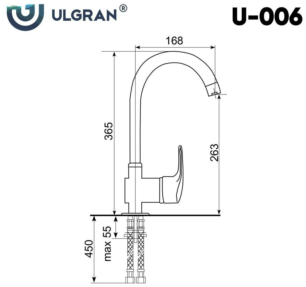 Смеситель для кухни Ulgran U-006-331, белый - фото №6