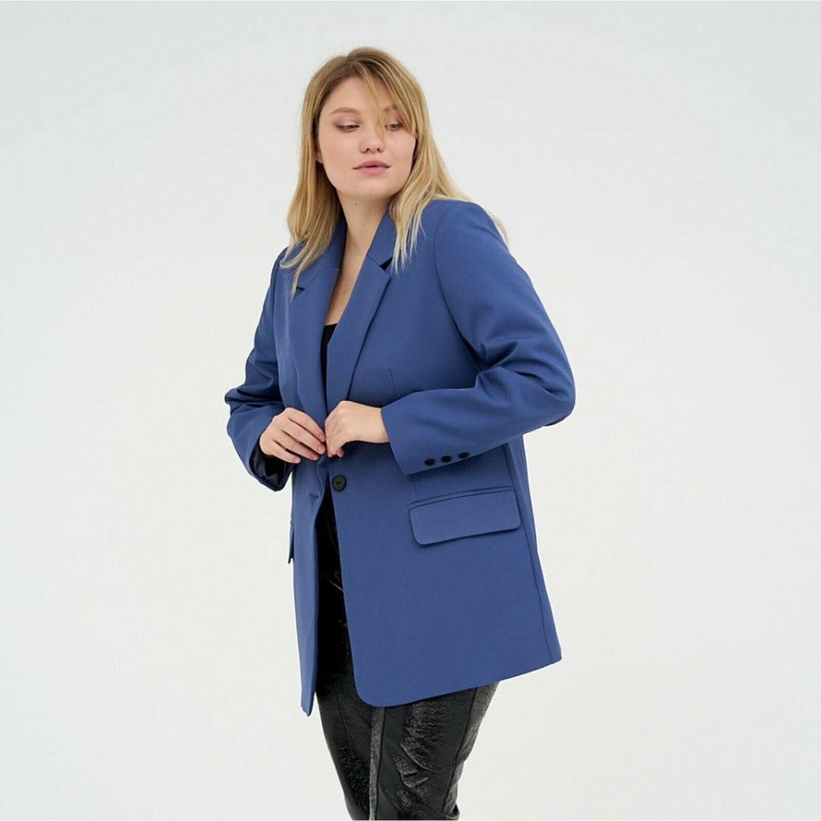 Пиджак MIST, силуэт свободный, размер 60, синий - фотография № 4