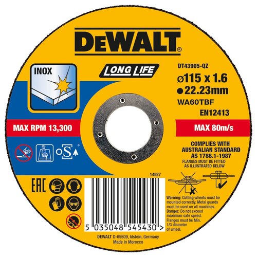 Круг отрезной DeWalt DT43905-QZ круг обдирочный dewalt dt42520z qz