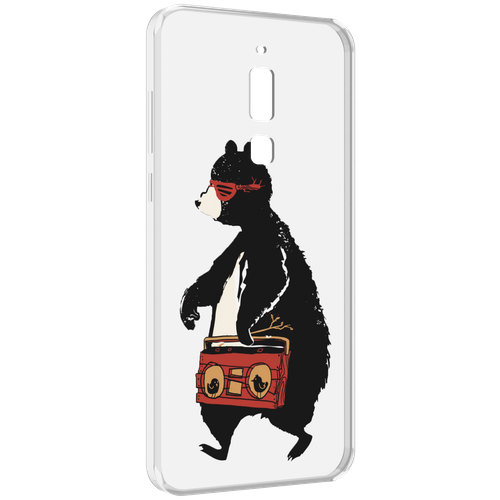 Чехол MyPads Музыкальный медведь для Meizu M6T задняя-панель-накладка-бампер