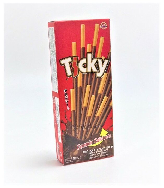 Бисквитные палочки Ticky покрытые шоколадным кремом, 20 г - фотография № 1