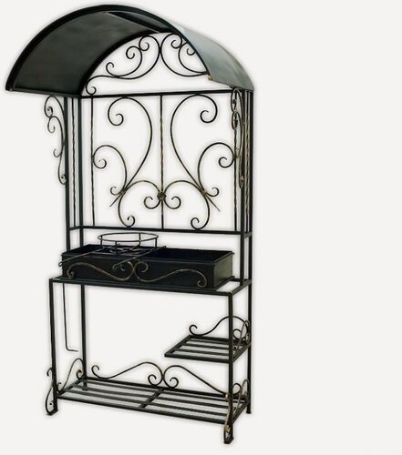 Изображение товара Мангал DECOR "Барокко", с крышей, для дачи, высота 205см, ширина 95см