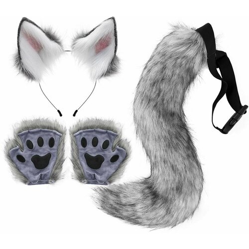 фото Карнавальный набор аниме ободок ушки кошки перчатки лапки и хвост home world