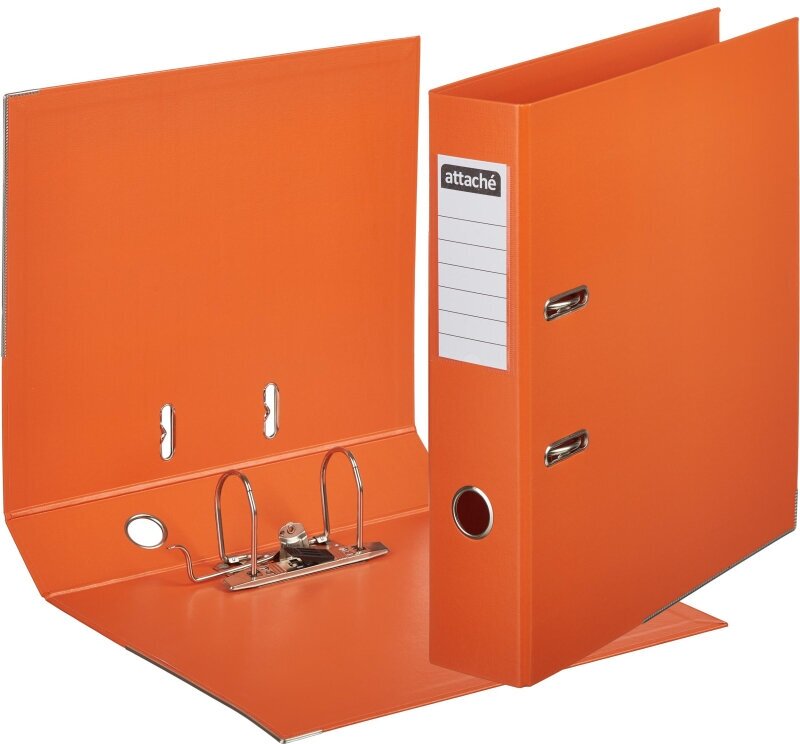 Папка-регистратор 75мм Attache, А4, оранжевая, ПБП2, метал. угол, карман. кор