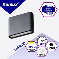 Светильники фасадные светодиодные KANLUX GARTO LED EL 8W-GR 4000K IP54