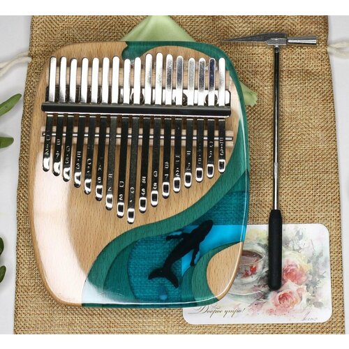 Калимба Кит и Океан 17 нот Hluru Kalimba С Major