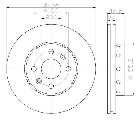 Тормозной диск передний Valeo R2009 для Kia Spectra Kia Shuma Kia Cerato Great Wall Safe