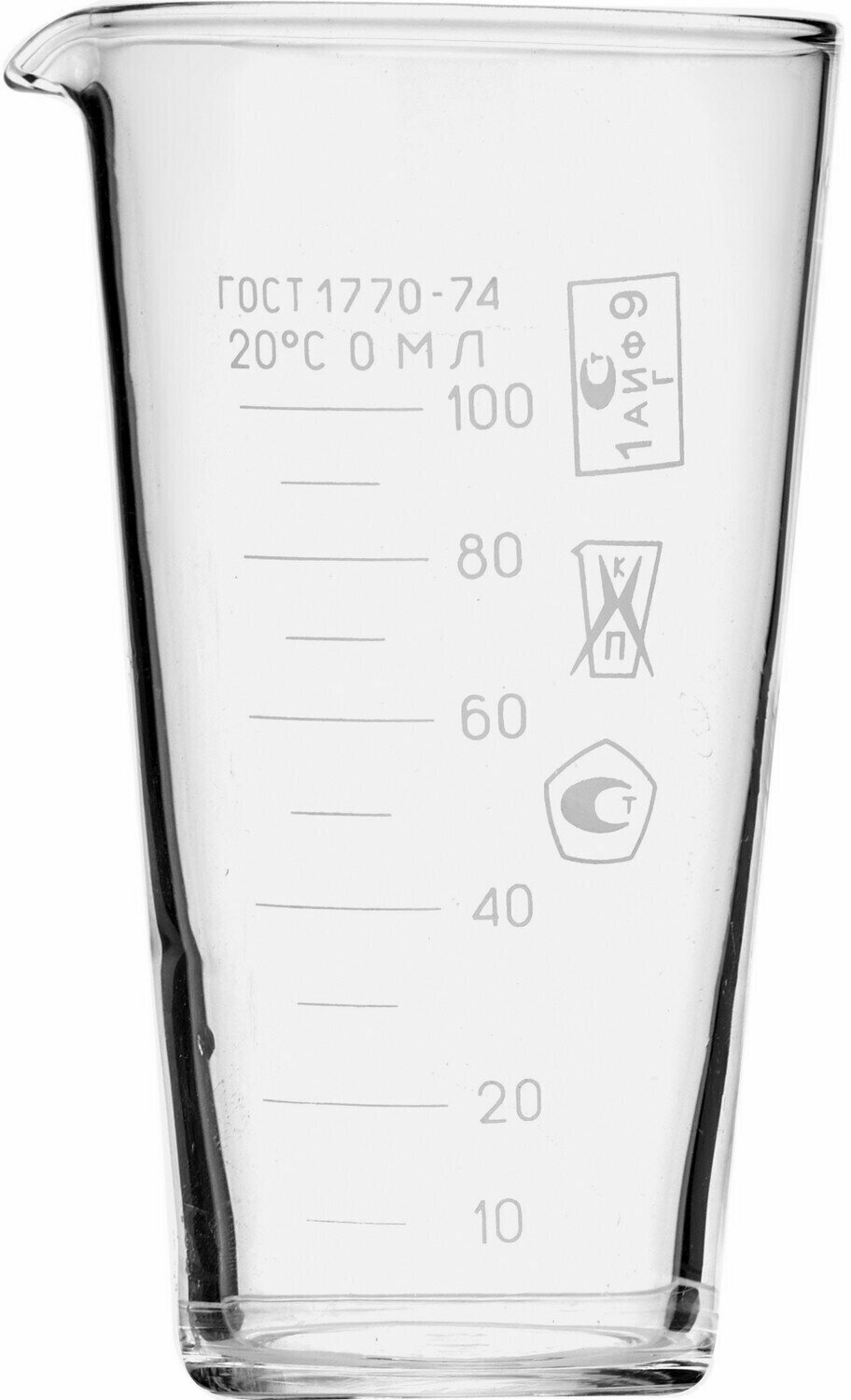 Мензурка ТС ГОСТ-1770-74 HLP-2 100мл 55х55х105мм стекло