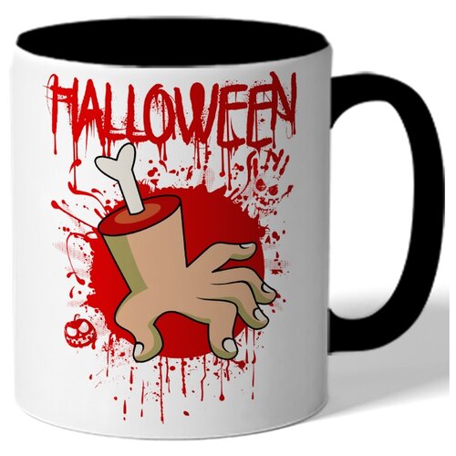 фото Кружка цветная на halloween halloween - рука в крови drabs