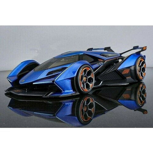 Maisto Машинка металлическая Lamborghini V12 Vision Gran Turismo, 1:18, оливковая maisto 1 18 blue new lamborghini v12 vision gran turismo simulation alloy car model collect gifts toy boy toys