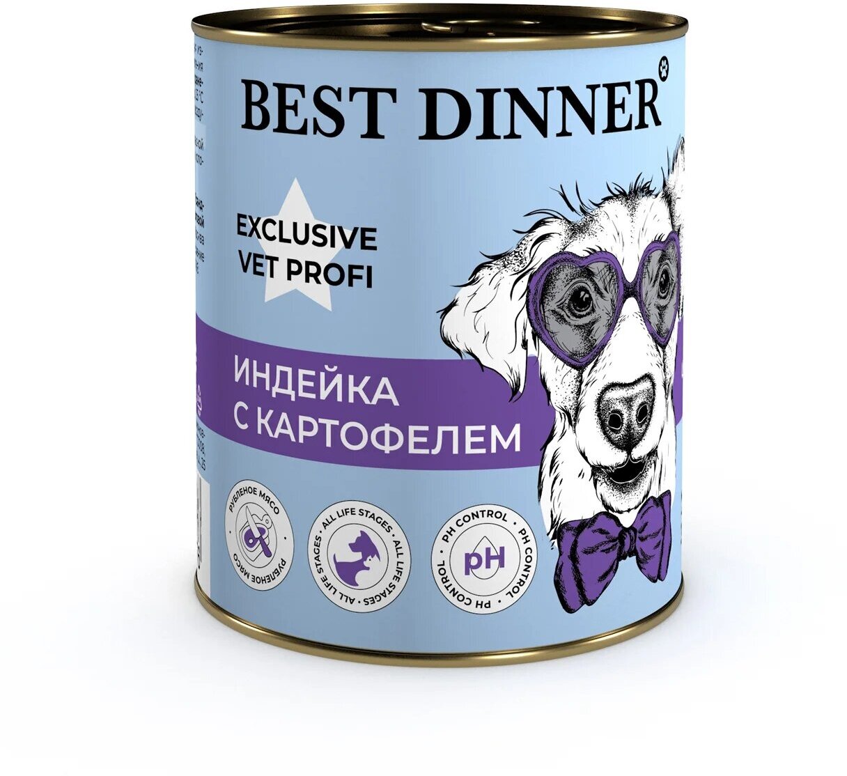 Best Dinner Vet Profi Urinary Exclusive 6шт по 340г индейка консервы для собак