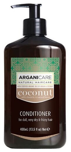 ARGANICARE кондиционер Argan Oil & Coconut с экстрактом кокоса для очень сухих и тусклых, вьющихся волос, 400 мл