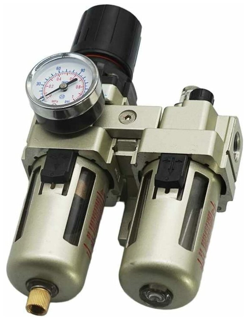 Pegas pneumatic Блок подготовки воздуха ( влагоотделитель с лубрикатором, релятором давления и манометром) AC3010-02 1/4" 4703