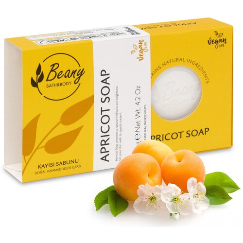 Мыло Beany твердое натуральное турецкое Apricot Soap абрикосовое