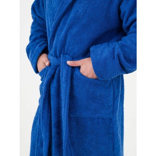 Халат  удлиненный, длинный рукав, банный, размер 60-62, белый