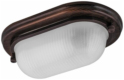 Настенно-потолочный светильник Feron Светильник накладной под лампу FERON НБО04-60-021, 11575, IP54, E27, 60 Вт, кол-во ламп: 1 шт., 4500 К, цвет арматуры: коричневый, цвет плафона: белый