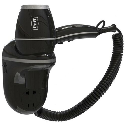 Фен Puff-1800ВlB настенный 1800 Вт 2 скорости хол воздух чёрный 663400₽