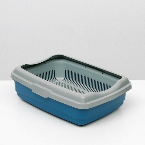 Лоток большой с сеткой и бортиком Atlantis Стандарт 43 х 33 х 125 см синий 1290₽
