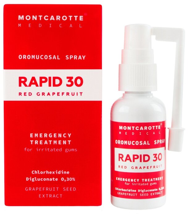 Антибактериальный спрей для полости рта Монткаротт рапид 30 Красный Грейпфрут RAPID MontCarotte Medical 30 мл
