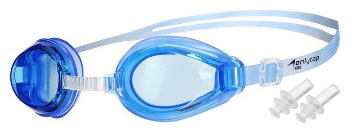 Очки для плавания, взрослые + беруши, цвет синий 9226437
