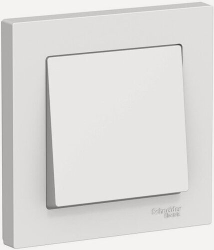 Изображение товара Выключатель 1-клавишный Systeme Electric (schneider Electric) SCHNEIDER ELECTRIC ATLASDESIGN, сх.1, 10АХ, в сборе, белый, ATN000112