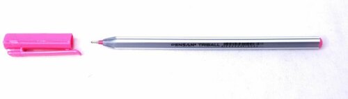 Ручка масляная Triball 1,0мм игла (трехгранный серый полосатый корпус) розовая (62984) (12 шт.)