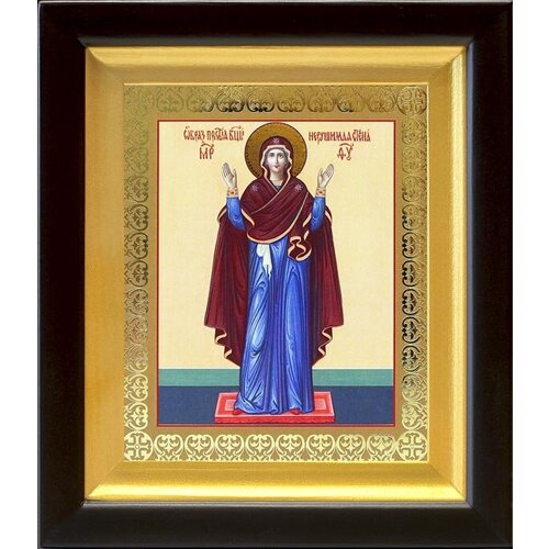 Икона Божией Матери Нерушимая Стена, деревянный киот 14,5*16,5 см
