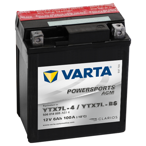 Мото аккумулятор VARTA Powersports AGM (506 014 005)