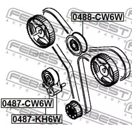 FEBEST 0487KH6W ролик натяжителя ремня ГРМ