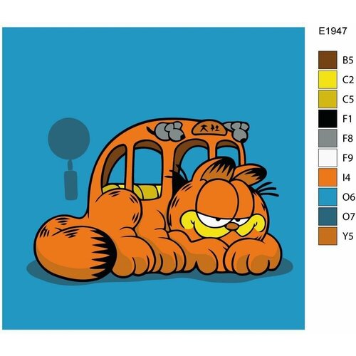 Детская картина по номерам E1947 Гарфилд 30x30