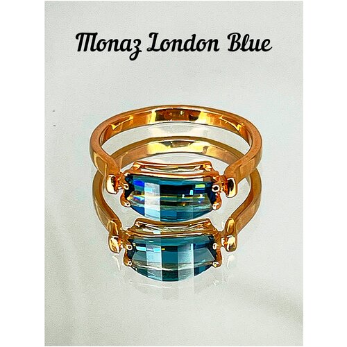 кольцо золотое женское с топазом London Blue. средний вес 2.78 грамм. Ювелирный салон Елены Стецовой, 18.0 размер